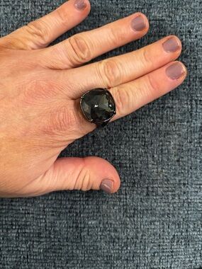 Premier Designs Black Faceted Statement Ring